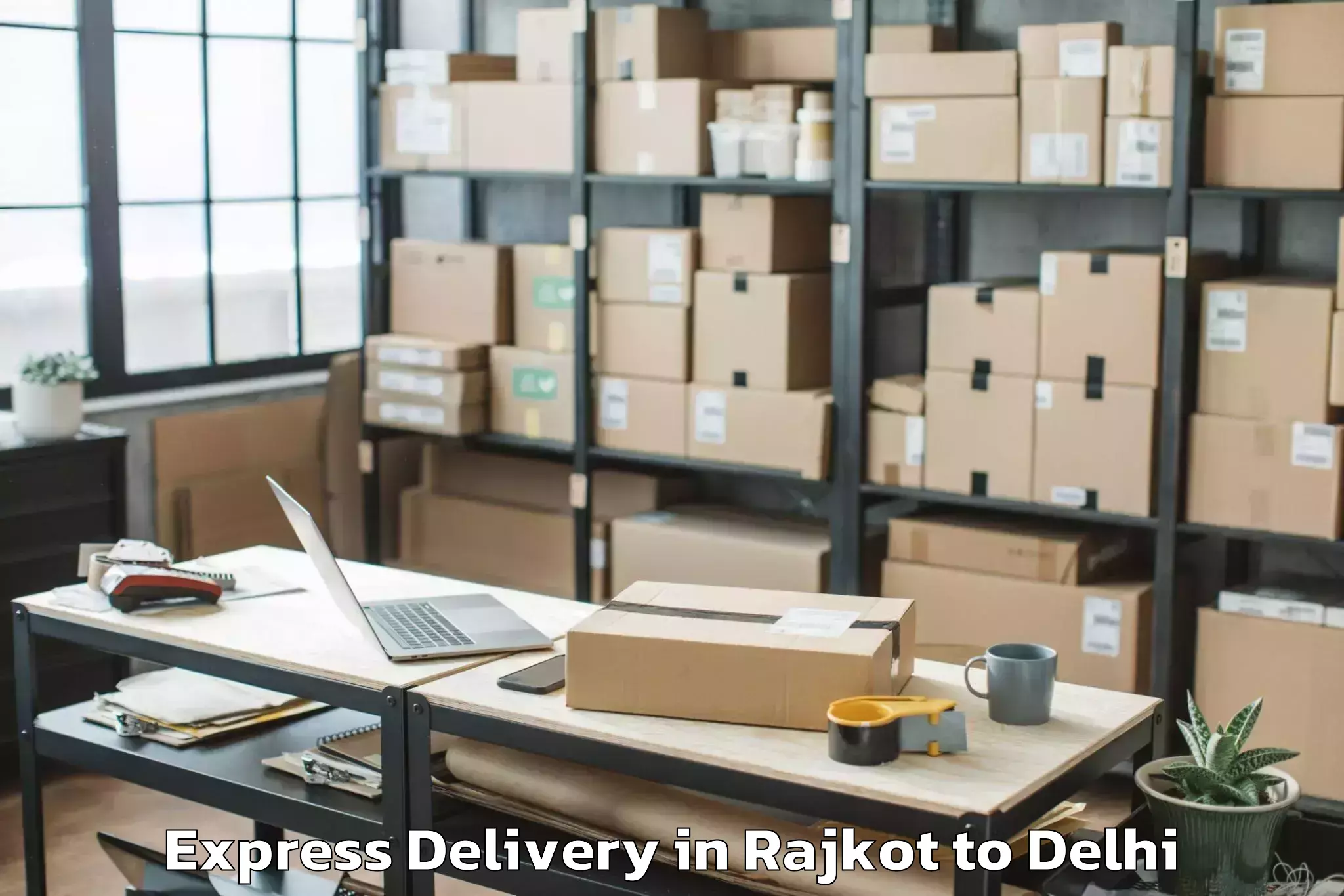 Book Rajkot to Hauz Khas Express Delivery